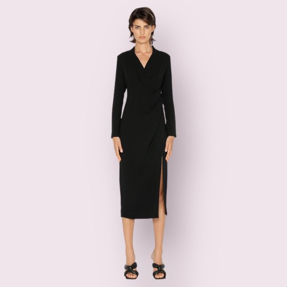 Cue Dresses & Skirts - Cue Black Formal Dress - Wrap Tuck Dress - LBD - Corporate Business Ball Gown